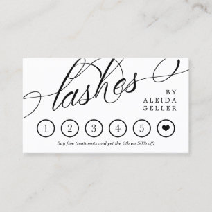 Visite Carte de fidélité Lashes Calligraphie tourbillonna