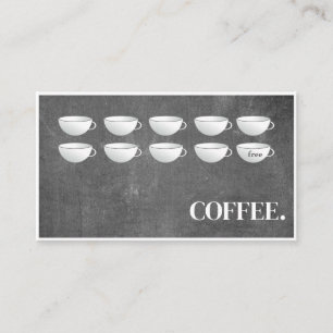Visite Carte de fidélité moderne Black Chalkboard Café Cu