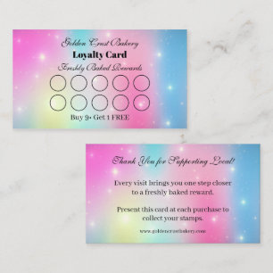 Visite Carte de fidélité pastel galaxie pour boulangerie