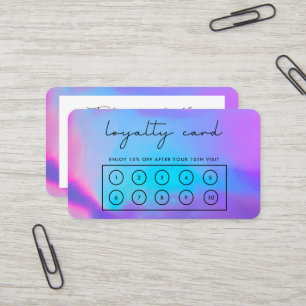Visite Carte de fidélité personnalisée Faux Purple