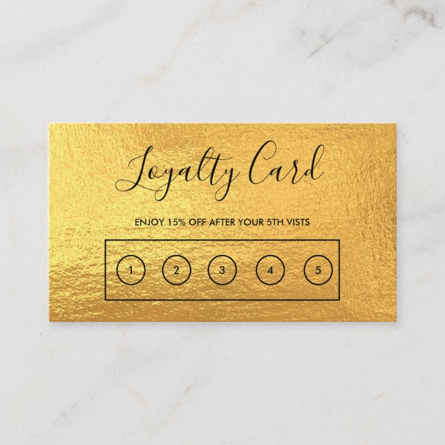 Visite Carte de fidélité personnalisée Gold (Devant)