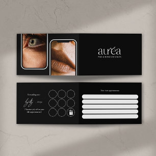 Visite Carte de fidélité pliée pour salon de cosmétique P