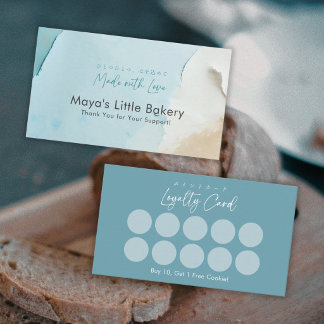 Visite Carte de fidélité pour boulangerie Abstract Blue O