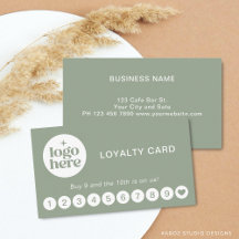 Carte de Fidélité Professionnelle Moderne Logo Ver