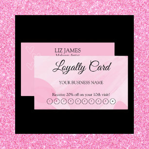 Visite Carte de fidélité rose Code QR Appréciation du cli