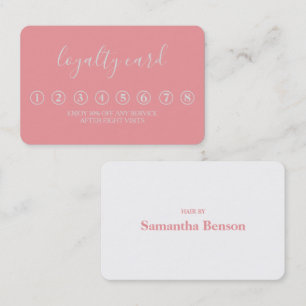 Visite Carte de fidélité rose et blanc minimaliste modern
