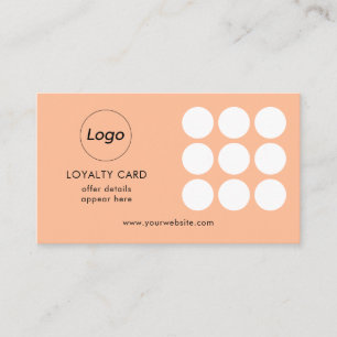 Visite Carte de fidélité simple Peach Logo