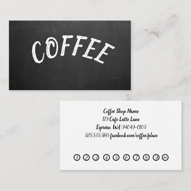 Visite Carte de fidélité simple Proffesional Coffee Shop (Devant / Derrière)