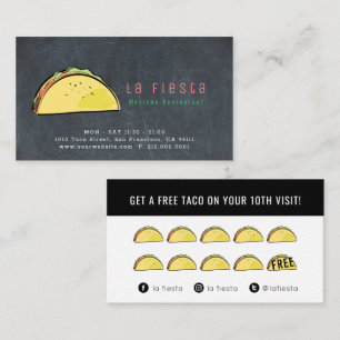 Visite Carte de fidélité Taco Black Chalkboard