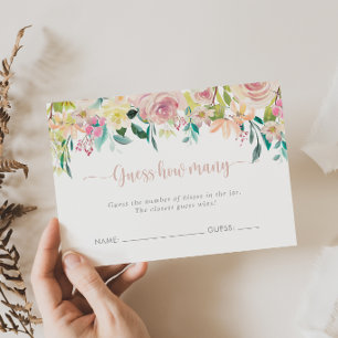 Visite Carte de jeu Floral Rose Gold Devinez combien