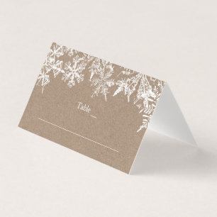 Visite Carte de lieu de mariage hivernal White & Kraft Sn