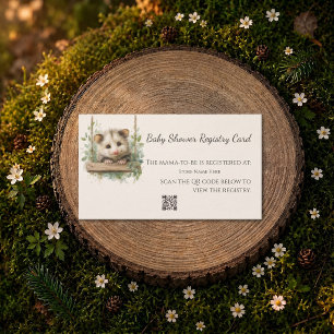 Visite Carte de liste de naissance Woodland Opossum • Fêt
