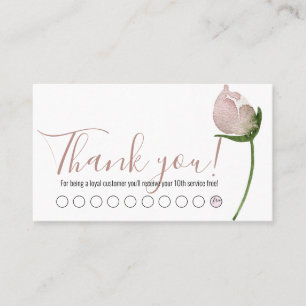 VISITE CARTE DE LOYAUTÉ ROSE ROSE EN COULEUR D'EAU