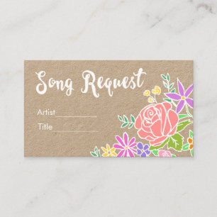 Visite Carte de mariage assez florale rustique de demande