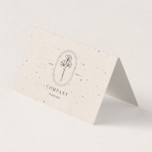 Visite Carte de message minimale pour fleuriste texturé b