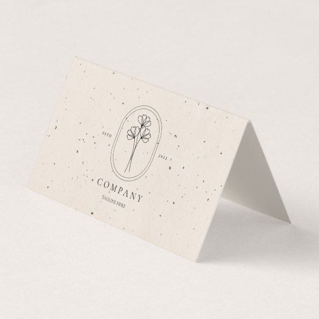 Visite Carte de message minimale pour fleuriste texturé b (Devant)
