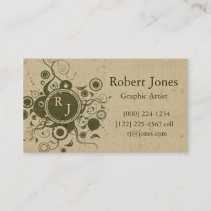 Visite Carte de monogramme graphique pour artiste