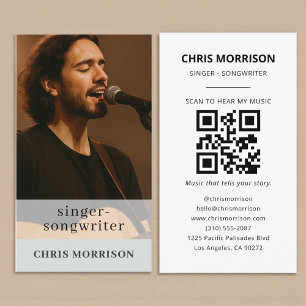 Visite Carte de musicien QR Code Vert Sauge pour Entrepri