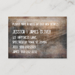Visite Carte de notification marron gris grunge Nous avon