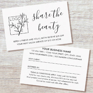 Visite Carte de parrainage Renvoi d'un ami Logo Moderne B