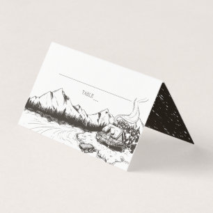 Visite Carte de placement de mariage en montagne hivernal