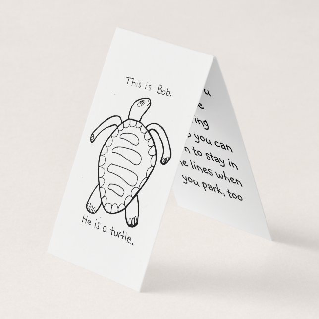 Visite Carte de polisson de stationnement de tortue de (Devant)