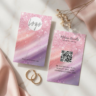 Visite Carte de présentation de bijoux à dégradé rose élé
