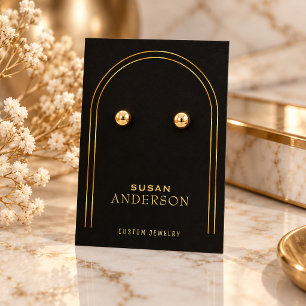 Visite Carte de présentation de boucles d'oreilles en noi
