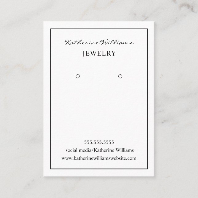 Visite Carte de Présentation de Boucles d'Oreilles Simple (Devant)