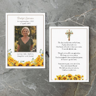Visite Carte de prière avec croix mémorielle de photo de 