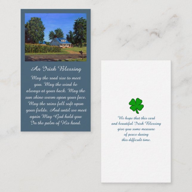 Visite Carte de prière commémorative Bénédiction (Devant / Derrière)