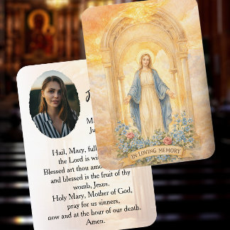 Visite Carte de prière commémorative catholique souvenir
