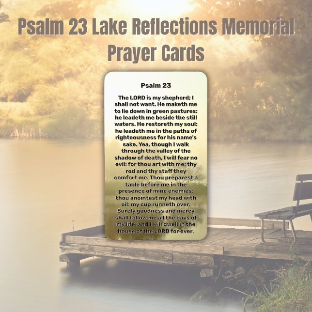 Visite Carte de prière commémorative Psalm 23 Lake Reflec (Créateur téléchargé)