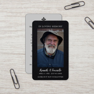 Visite Carte de prière de deuil simple avec photo