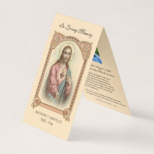 Visite Carte de prière de Jésus aux funérailles catholiqu