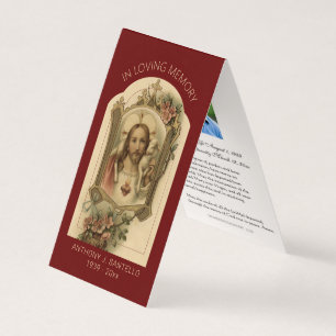 Visite Carte de prière de Jésus aux funérailles catholiqu