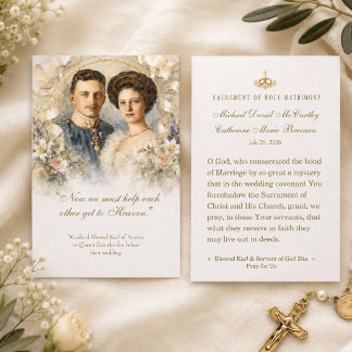 Visite Carte de prière de mariage catholique bénie Karl &