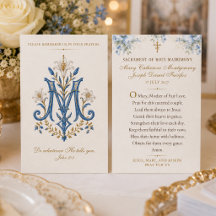Carte de prière de mariage marianiste catholique