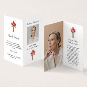 Visite Carte de prière funéraire avec photo pliée de coqu
