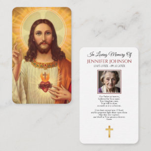 Visite Carte de prière funéraire catholique Jésus Divine