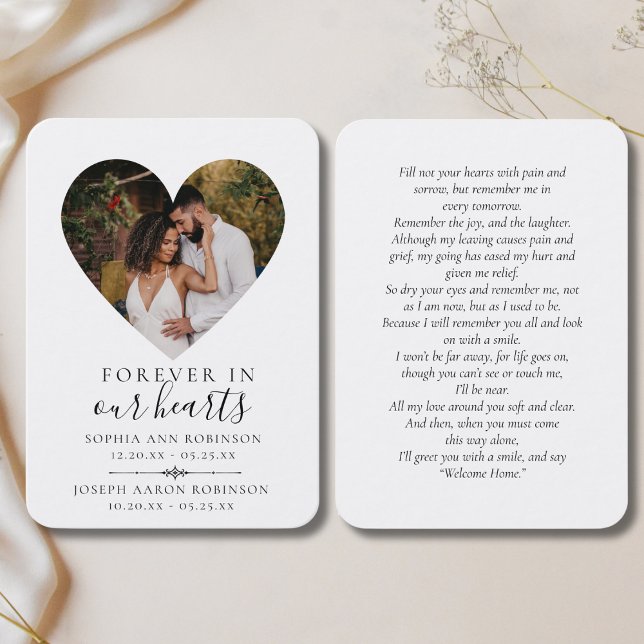 Visite Carte de prière funéraire commémorative avec doubl (Créateur téléchargé)