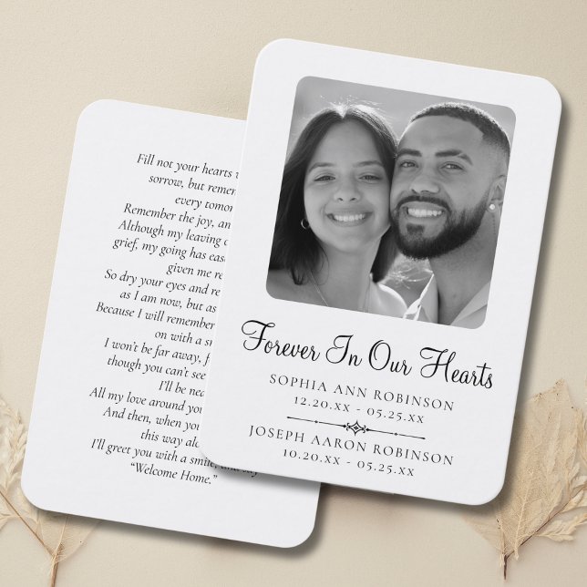 Visite Carte de prière funéraire commémorative double pho (Créateur téléchargé)