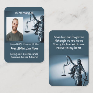 Visite Carte de prière Memento à l'échelle de la justice 