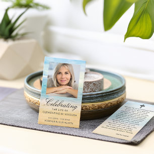 Visite Carte de prière mémorielle de funérailles de plage