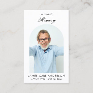 Visite Carte de prière mémorielle photo simple minimale