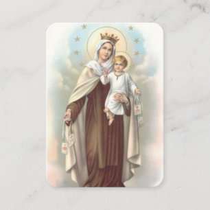 Visite Carte de prière Notre-Dame du Mont Carmel Stars
