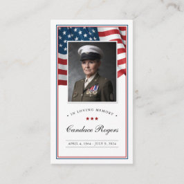 Visite Carte de prière Patriotic Memorial Card