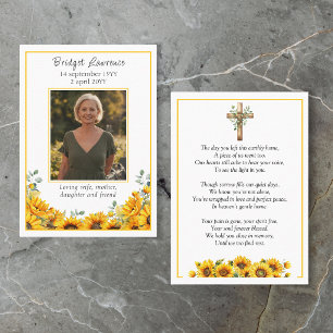 Visite Carte de prière photo mémorielle de tournesols rus