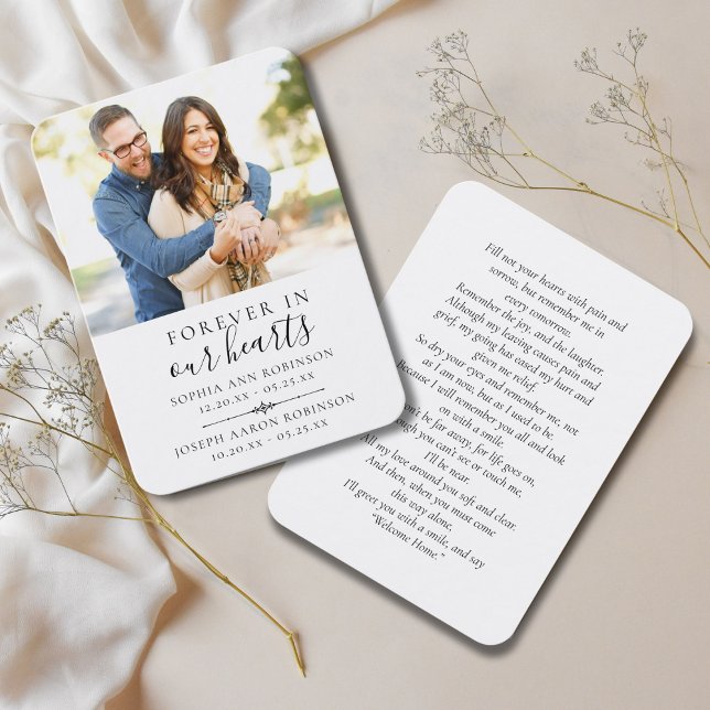 Visite Carte de prière photo pour les funérailles commémo (Créateur téléchargé)