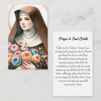 Visite Carte de prière Sainte Colette